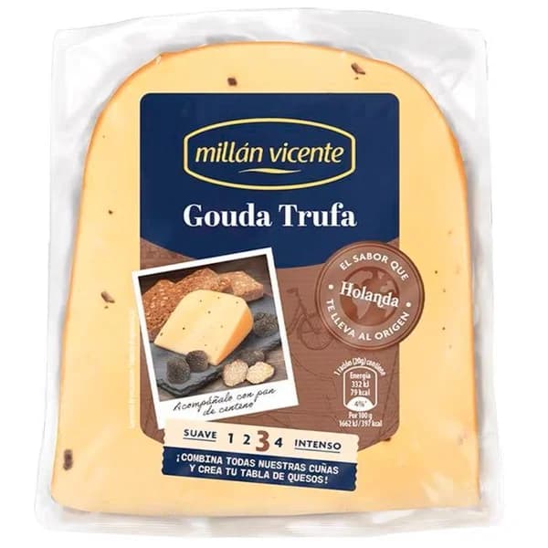 Queso Gouda con trufa MILLAN VICENTE, cuña 150 g - 1 ud - Imagen del producto en Findit