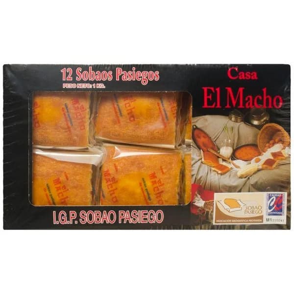 Sobao con mantequilla EL MACHO, 12 uds, paquete 1 kg - 1 kg - Imagen del producto en Findit