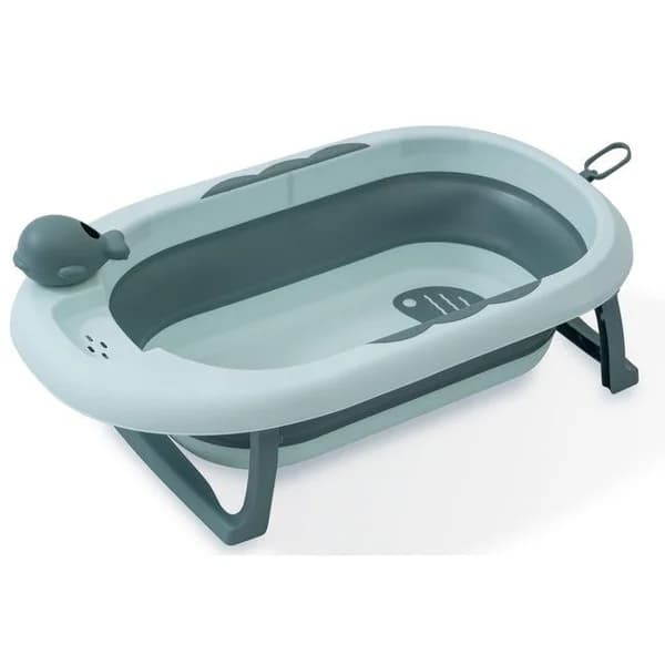 Bañera plegable verde con taza para enjuague INTERBABY, 80x47x21 cm - 9.87 m - Imagen del producto en Findit