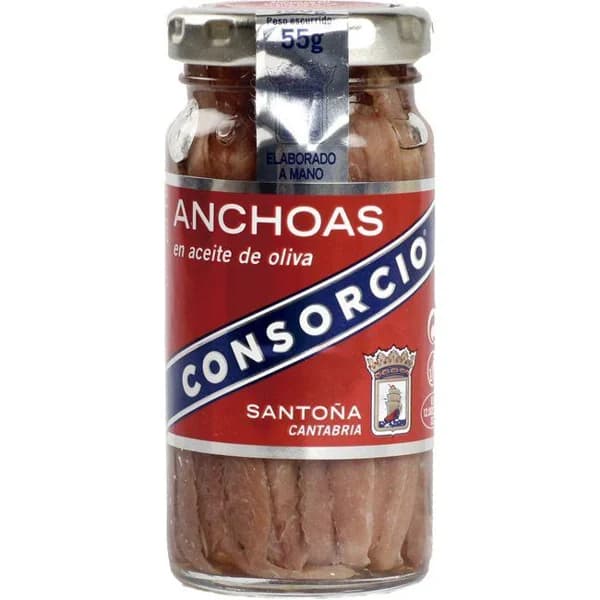 Anchoa en aceite de oliva CONSORCIO, frasco 55 g - 0.06 kg - Imagen del producto en Findit