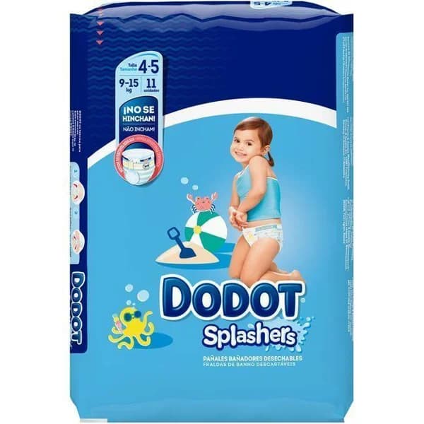 Pañal de agua 9-15 kg Talla 4-5 DODOT SPLASHERS, paquete 11 uds - 11 ud - Imagen del producto en Findit