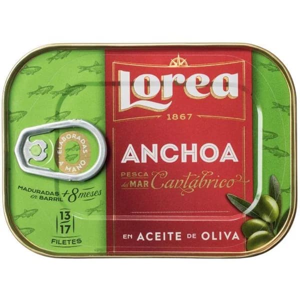 Anchoa del Cantábrico en aceite de oliva LOREA, lata 45 g - 0.05 kg - Imagen del producto en Findit
