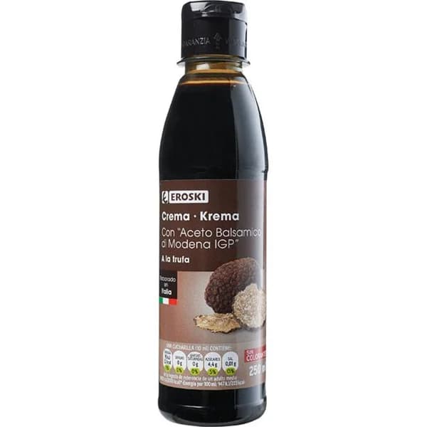 Crema balsámica de trufa EROSKI, botella 250 ml - 0.25 l - Imagen del producto en Findit