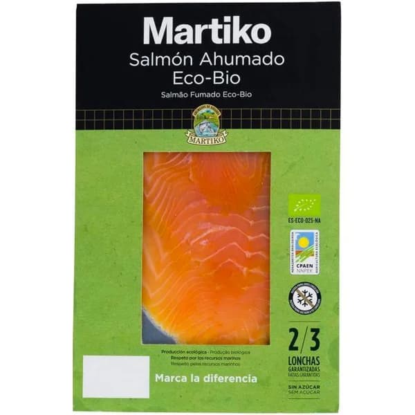 Salmón ahumado Ecobio MARTIKO, sobre 80 g - 0.08 kg - Imagen del producto en Findit