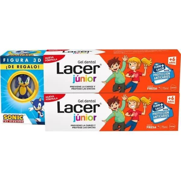 Dentífrico infantil de fresa LACER, tubo 75 ml + Regalo figura - 1 ud - Imagen del producto en Findit