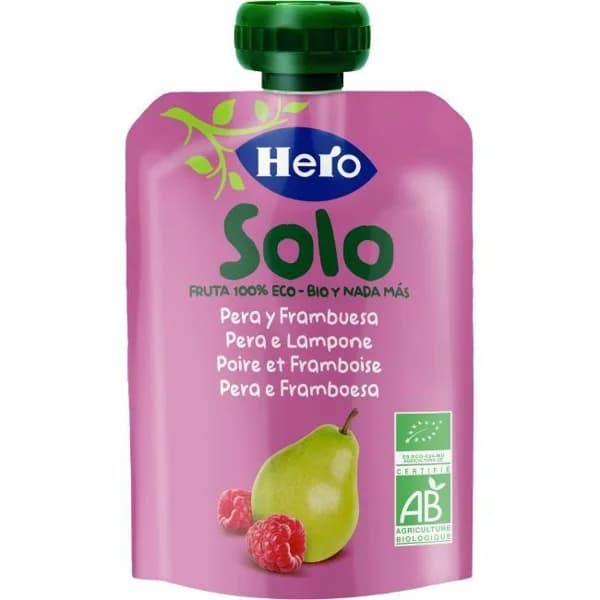 Pera, frambuesa HERO SOLO BIO, bolsita 180 g - 0.18 kg - Imagen del producto en Findit