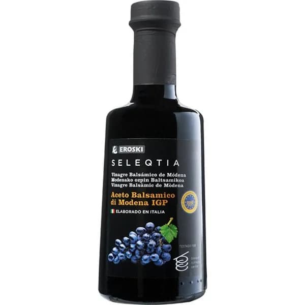 Vinagre balsámico de Módena EROSKI SELEQTIA, botella 250 ml - 0.25 l - Imagen del producto en Findit