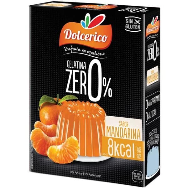 Gelatina zero mandarina DOLCERICO, caja 28 g - 1 ud - Imagen del producto en Findit