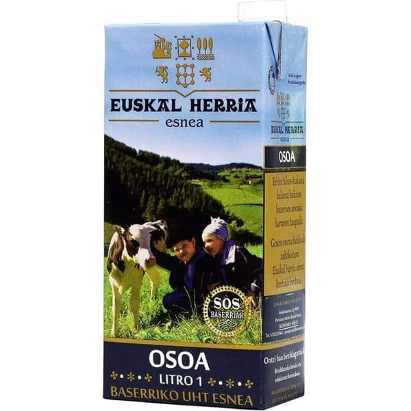 Leche entera EUSKAL HERRIA, brik 1 litro - 1 l - Imagen del producto en Findit