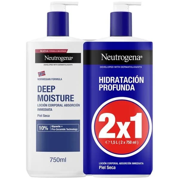 Loción Hidratatación Profunda NEUTROGENA, pack 2x750 ml - 1.5 l - Imagen del producto en Findit