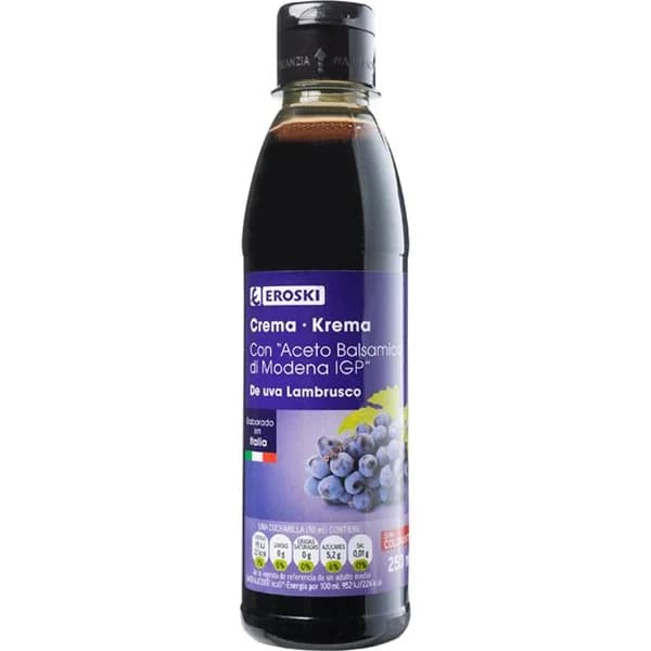 Crema de lambrusco EROSKI, botella 250 ml - 0.25 l - Imagen del producto en Findit