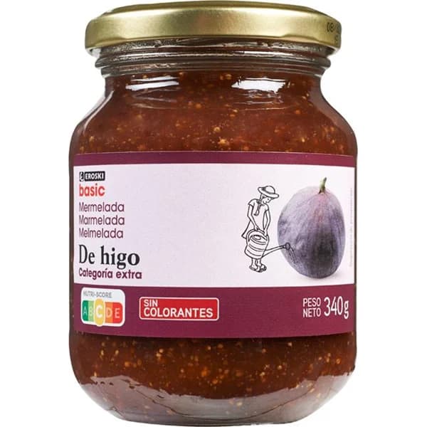 Mermelada de higo EROSKI BASIC, frasco 340 g - 0.34 kg - Imagen del producto en Findit