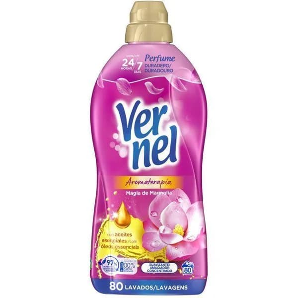 Suavizante aromaterapia magnolia VERNEL, botella 80 dosis - 80 ud - Imagen del producto en Findit