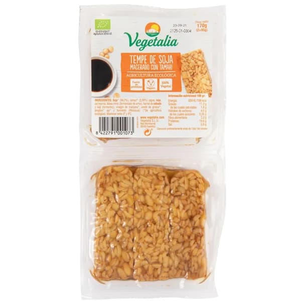 Tempe de soja macerado con tamari bio VEGETALIA, pack 2x85 g - 0.17 kg - Imagen del producto en Findit
