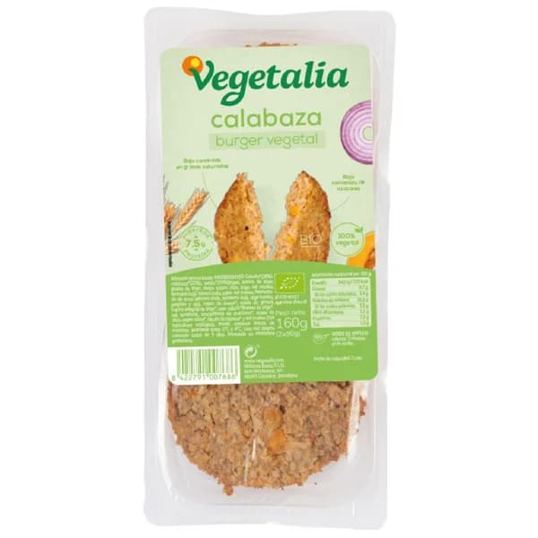 Vegeburger seitan y calabaza bio VEGETALIA, sobre 160 g - 0.16 kg - Imagen del producto en Findit