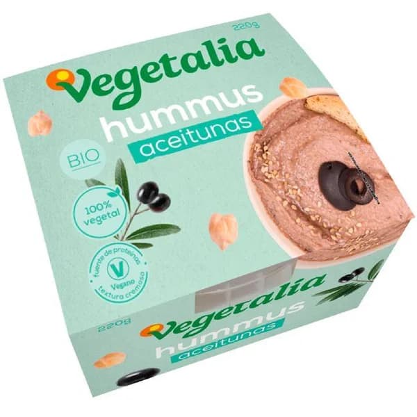 Hummus de olivada fresco bio VEGETALIA, caja 220 g - 1 ud - Imagen del producto en Findit