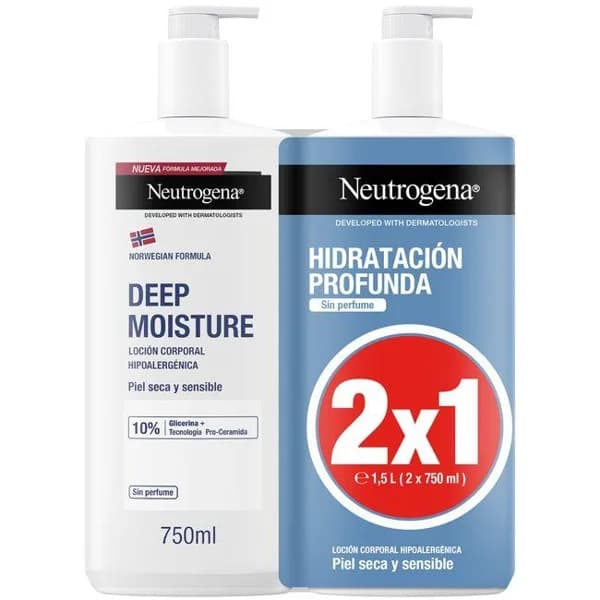 Loción Reparación Sin perfume NEUTROGENA, pack 2x750 ml - 1.5 l - Imagen del producto en Findit