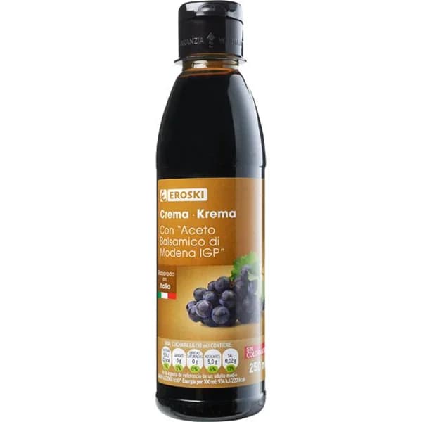 Crema balsámica de Módena EROSKI, botella 250 ml - 0.25 l - Imagen del producto en Findit