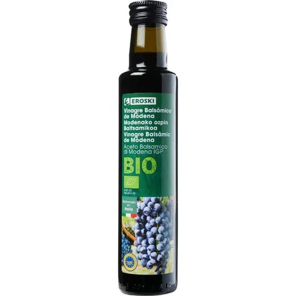 Vinagre de Modena ecológico EROSKI BIO, botella 250 ml - 0.25 l - Imagen del producto en Findit