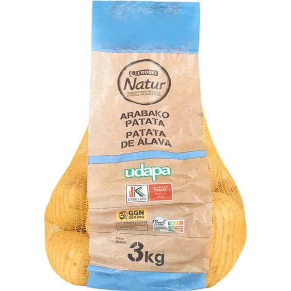 Patata EUSKO LABEL EROSKI NATUR, malla 3 kg - 1 ud - Imagen del producto en Findit