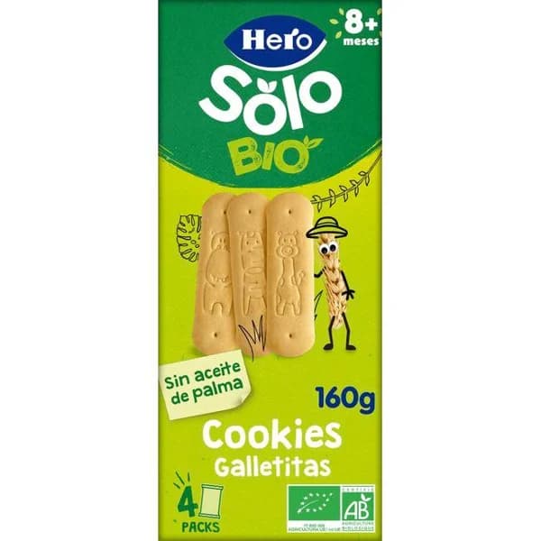 Galletitas cookies HERO SOLO BIO, caja 160 g - 0.16 kg - Imagen del producto en Findit
