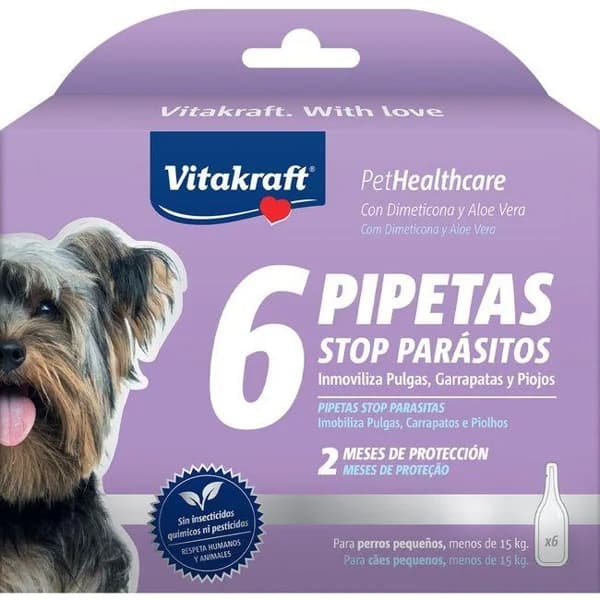 Pipeta dimeticona para perro s VITAKRAFT, caja 6 uds - 1 ud - Imagen del producto en Findit