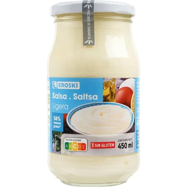 Salsa ligera EROSKI, frasco 450 ml - 0.45 l - Imagen del producto en Findit