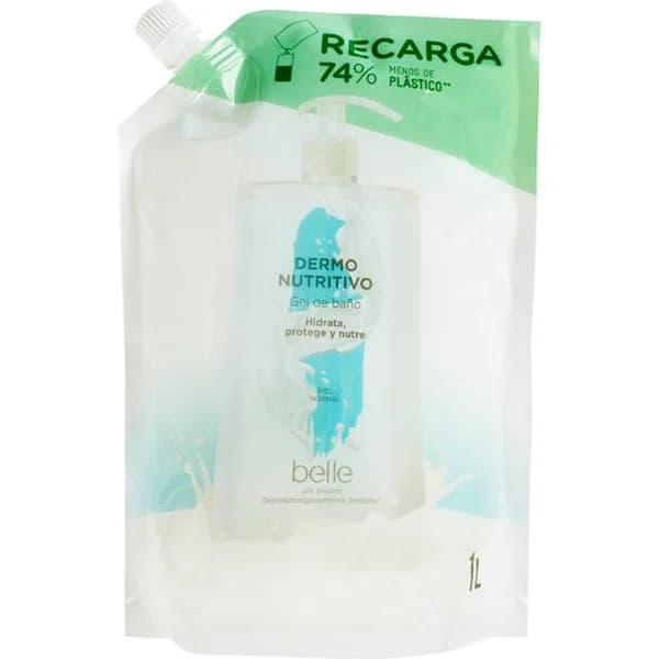 Gel de baño dermo nutritivo BELLE, recarga 1 litro - 1 l - Imagen del producto en Findit
