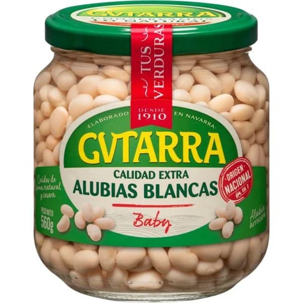 Alubia blanca baby GVTARRA, frasco 400 g - 0.4 kg - Imagen del producto en Findit