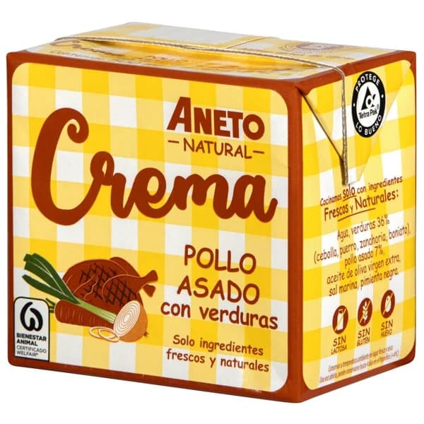 Crema de pollo asado con verduras ANETO, brik 500 ml - 0.5 l - Imagen del producto en Findit