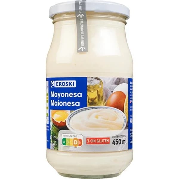 Mayonesa EROSKI, frasco 450 ml - 0.45 l - Imagen del producto en Findit