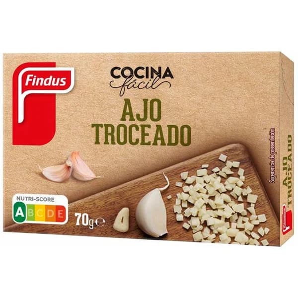 Ajo troceado FINDUS, caja 70 g - 0.07 kg - Imagen del producto en Findit