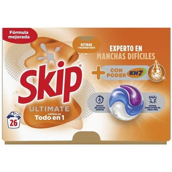 Detergente en cápsulas Kh7 SKIP ULTIAMTE, bolsa 26 dosis - 26 ud - Imagen del producto en Findit