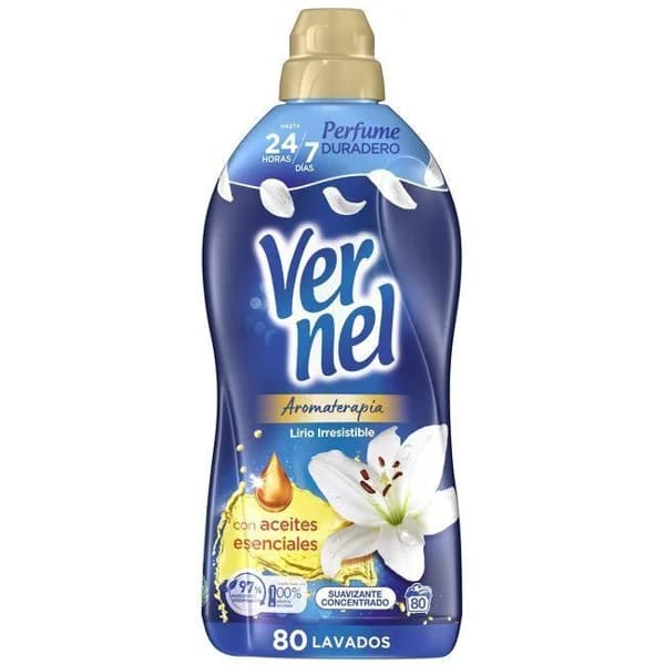 Suavizante aromaterapia bienestar VERNEL, botella 80 dosis - 80 ud - Imagen del producto en Findit