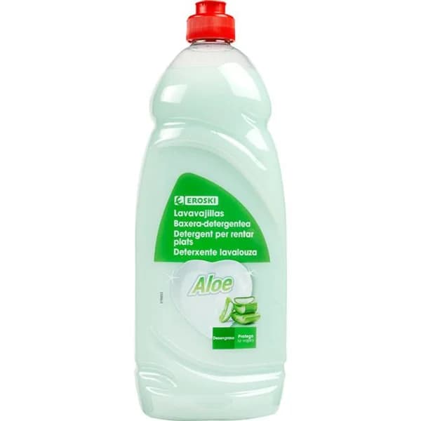 Lavavajillas a mano aloe EROSKI, botella 1 litro - 1 l - Imagen del producto en Findit