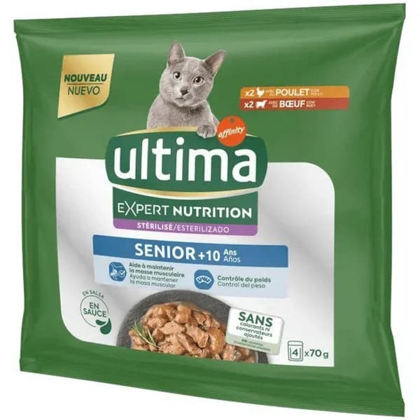 Alimento húmedo gato esterilizado senior ULTIMA, paquete 280 g - 0.28 kg - Imagen del producto en Findit