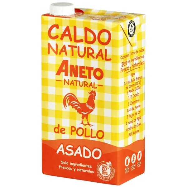 Caldo de pollo asado ANETO, brik 1 litro - 1 l - Imagen del producto en Findit