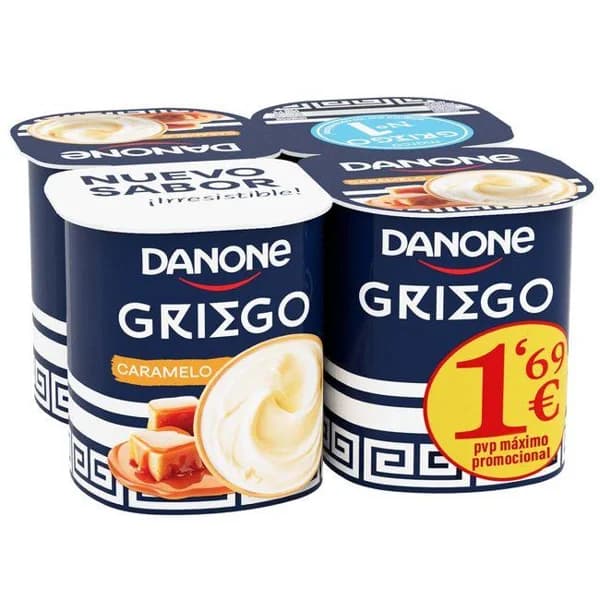 Yogur griego de caramelo DANONE, pack 4x110 g - 0.44 kg - Imagen del producto en Findit