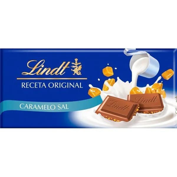 Chocolate con leche, caramelo y sal LINDT, tableta 100 g - 0.1 kg - Imagen del producto en Findit