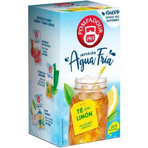 Té limón agua fría POMPADOUR, caja 20 uds - 20 ud - Imagen del producto en Findit