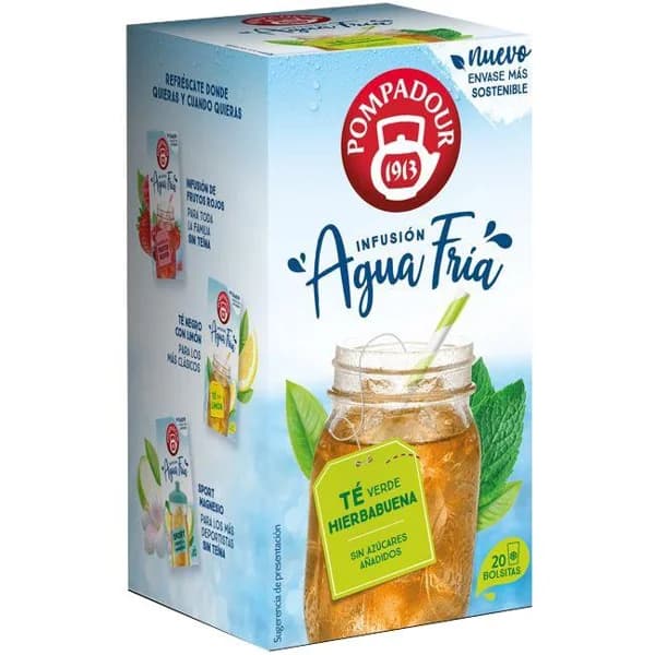 Té verde hierbabuena agua fría POMPADOUR, caja 20 uds - 20 ud - Imagen del producto en Findit
