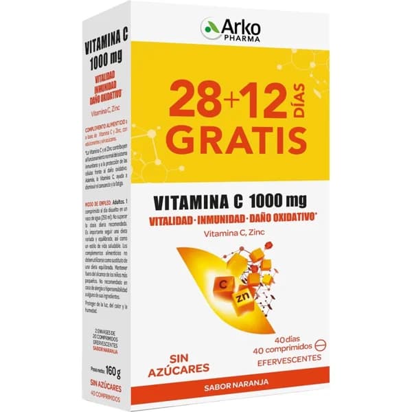 Arkovital Vitamina C 1000 mg + Zinc ARKOPHARMA, tubo 20 capsulas - 20 ud - Imagen del producto en Findit
