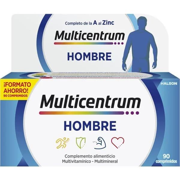 Vitaminas para hombre MULTICENTRUM, bote 90 cápsulas - 90 ud - Imagen del producto en Findit