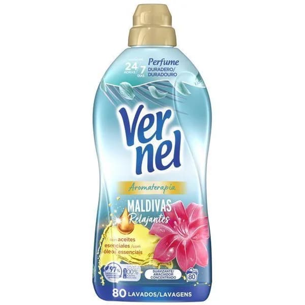 Suavizante aromaterapia Maldivas VERNEL, botella 80 dosis - 80 ud - Imagen del producto en Findit