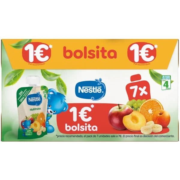 Bolsitas multifrutas NESTLÉ, pack 7x90 g - 1 ud - Imagen del producto en Findit