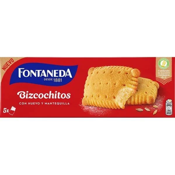 Bizcochitos con huevo y mantequilla FONTANEDA, caja 140 g - 0.14 kg - Imagen del producto en Findit