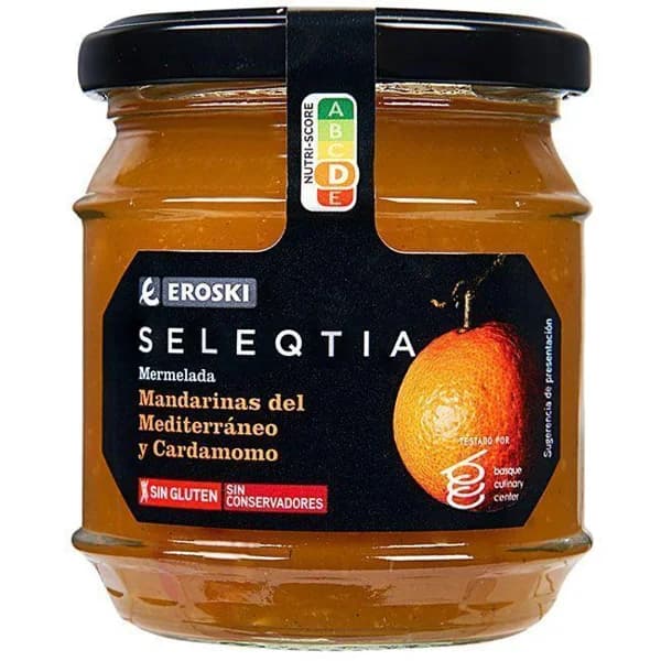 Mermelada de mandarina-cardamomo Eroski SELEQTIA, frasco 230 g - 1 ud - Imagen del producto en Findit