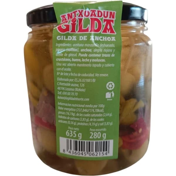 Gilda de anchoa y alegría LA GILDA DEL NORTE, frasco 280 g - 0.28 kg - Imagen del producto en Findit
