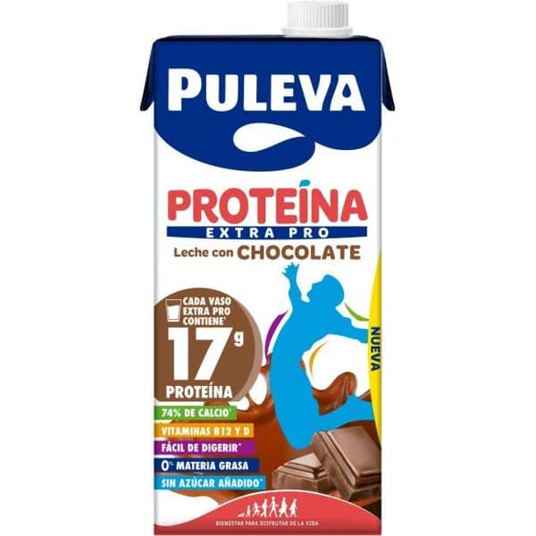 Leche con chocolate proteina Extra Pro PULEVA, brik 1 litro - 1 l - Imagen del producto en Findit
