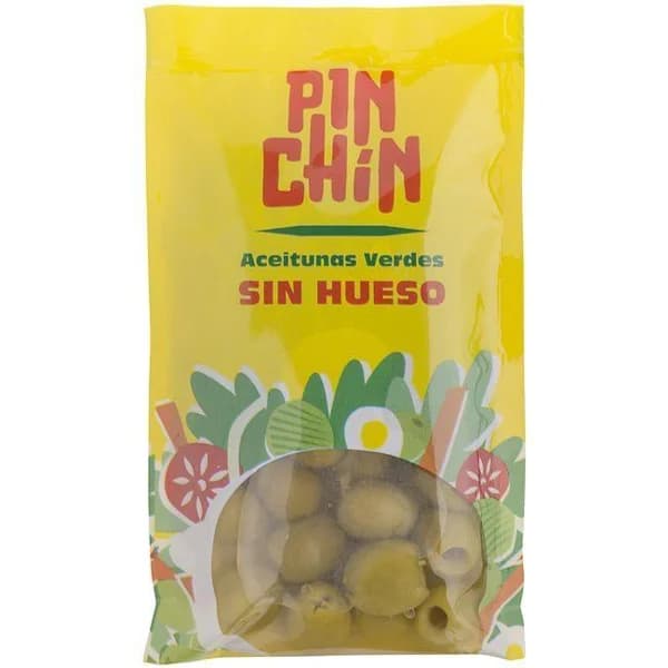Aceituna de manzanilla verdes sin hueso PIN CHÍN, bolsa 75 g - 0.08 kg - Imagen del producto en Findit